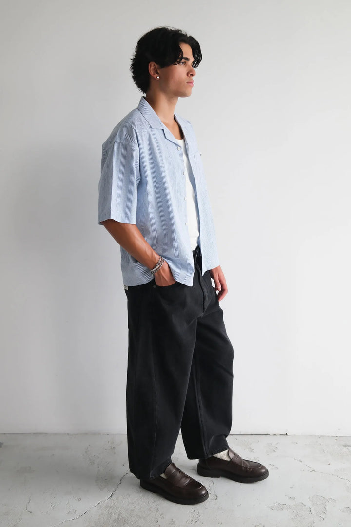 Abrand Bobby Camp Shirt - Blue Stripe