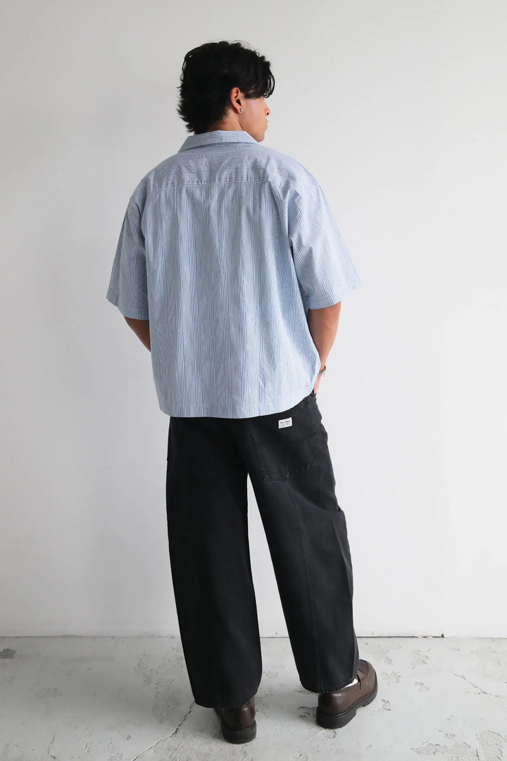 Abrand Bobby Camp Shirt - Blue Stripe