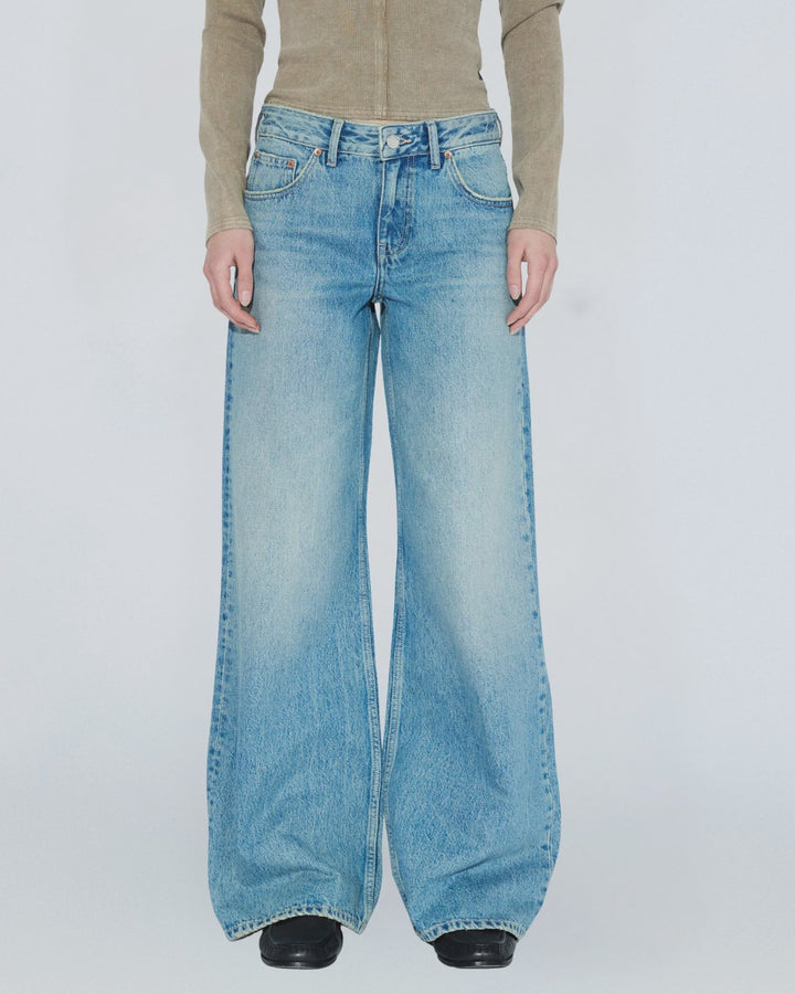 Dr Denim Rhue Low Wide Jean - Drift Sky Used