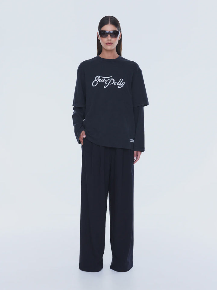 Ena Pelly Mock Layer Long Sleeve - Vintage Black/EP Studios