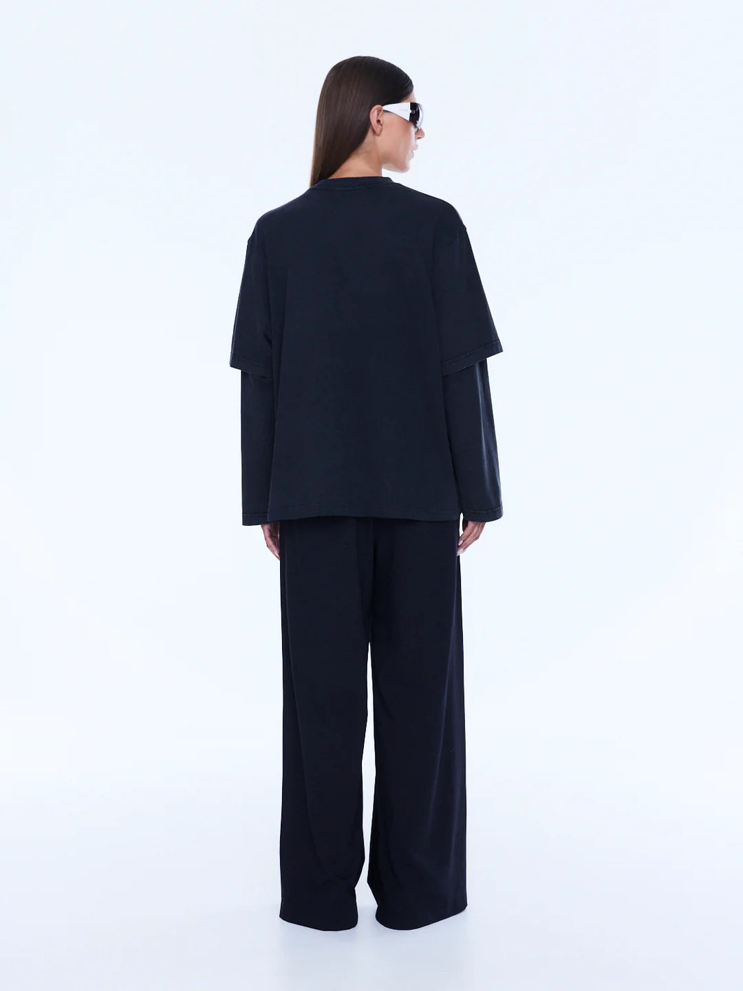 Ena Pelly Mock Layer Long Sleeve - Vintage Black/EP Studios
