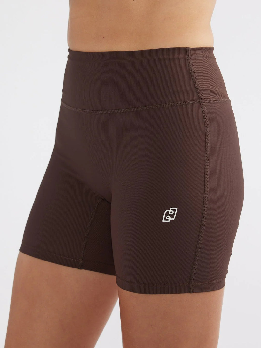 Ena Pelly Athleisure Rib Bike Short - Mocha