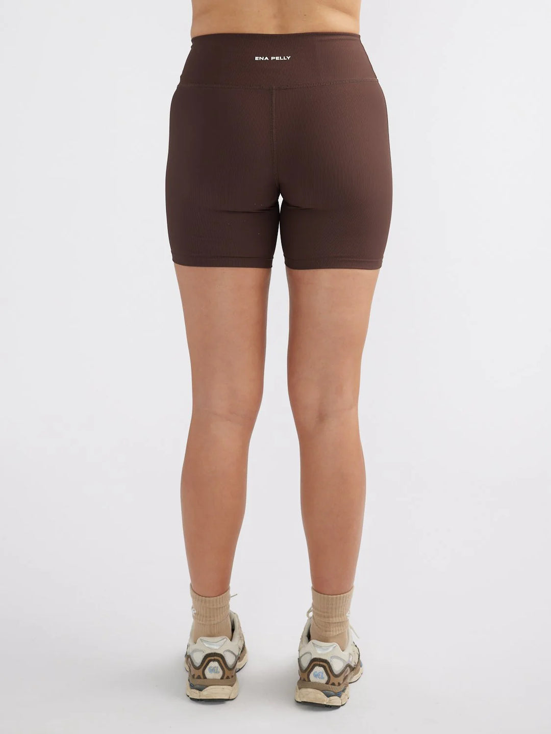 Ena Pelly Athleisure Rib Bike Short - Mocha