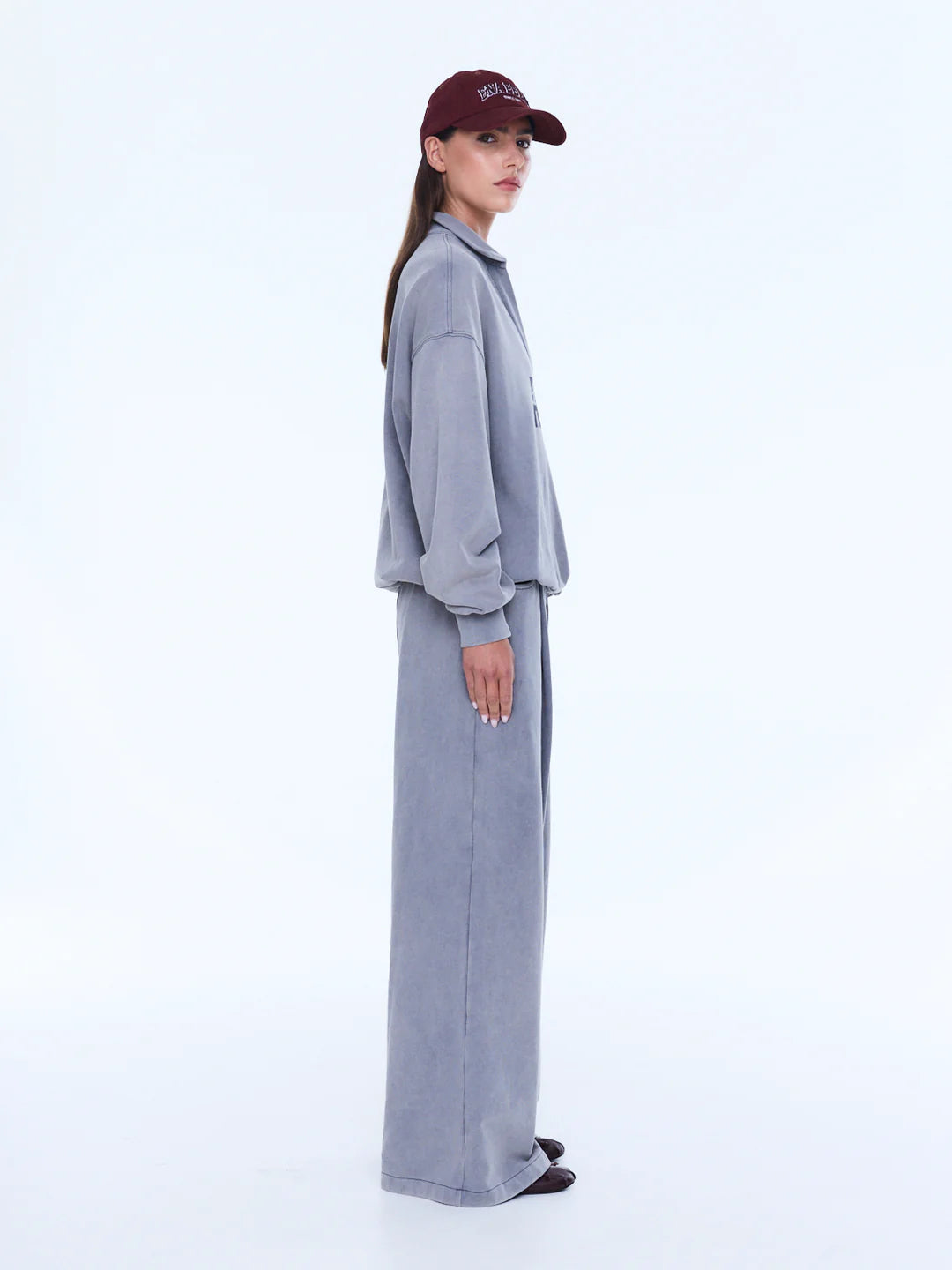 Ena Pelly Iva Jersey Polo - Dove Grey