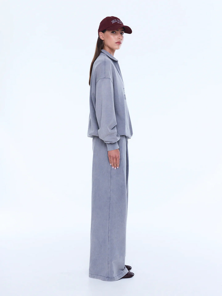 Ena Pelly Iva Jersey Polo - Dove Grey
