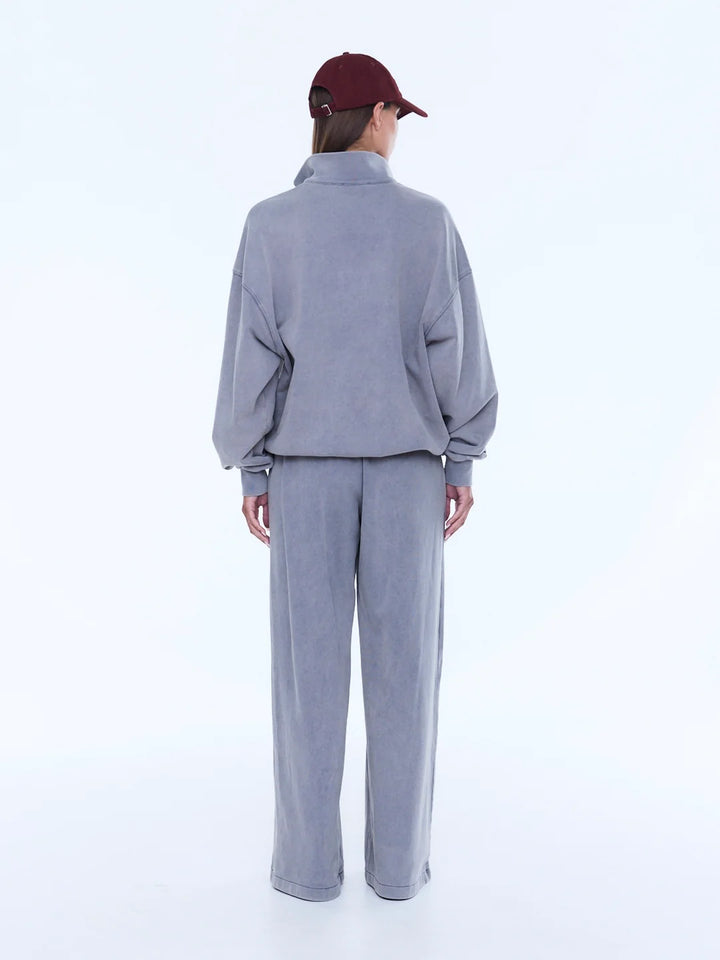 Ena Pelly Iva Jersey Polo - Dove Grey