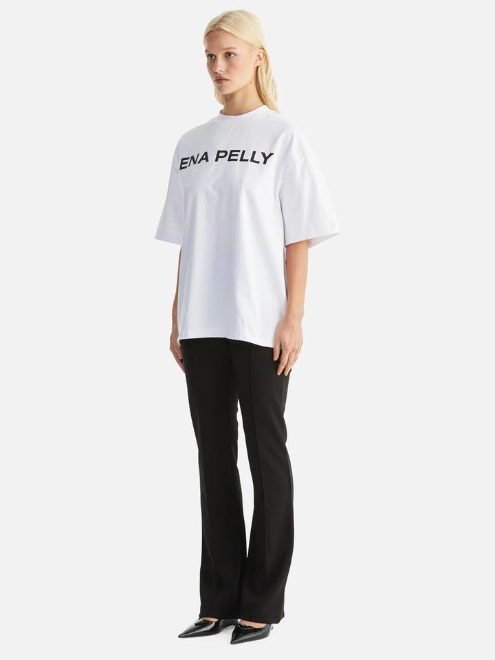 Ena Pelly Chloe Oversized Tee Core Logo - White