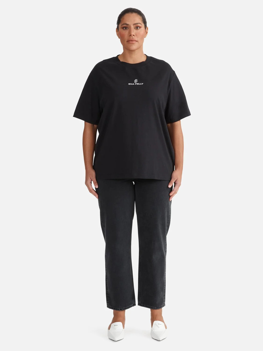 Ena Pelly Lexi Monogram Tee - Black