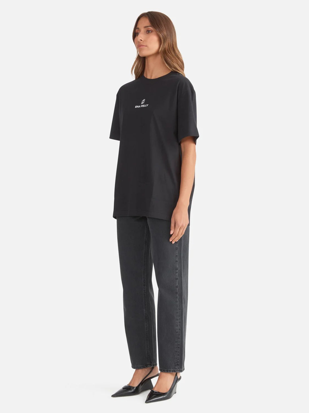 Ena Pelly Lexi Monogram Tee - Black