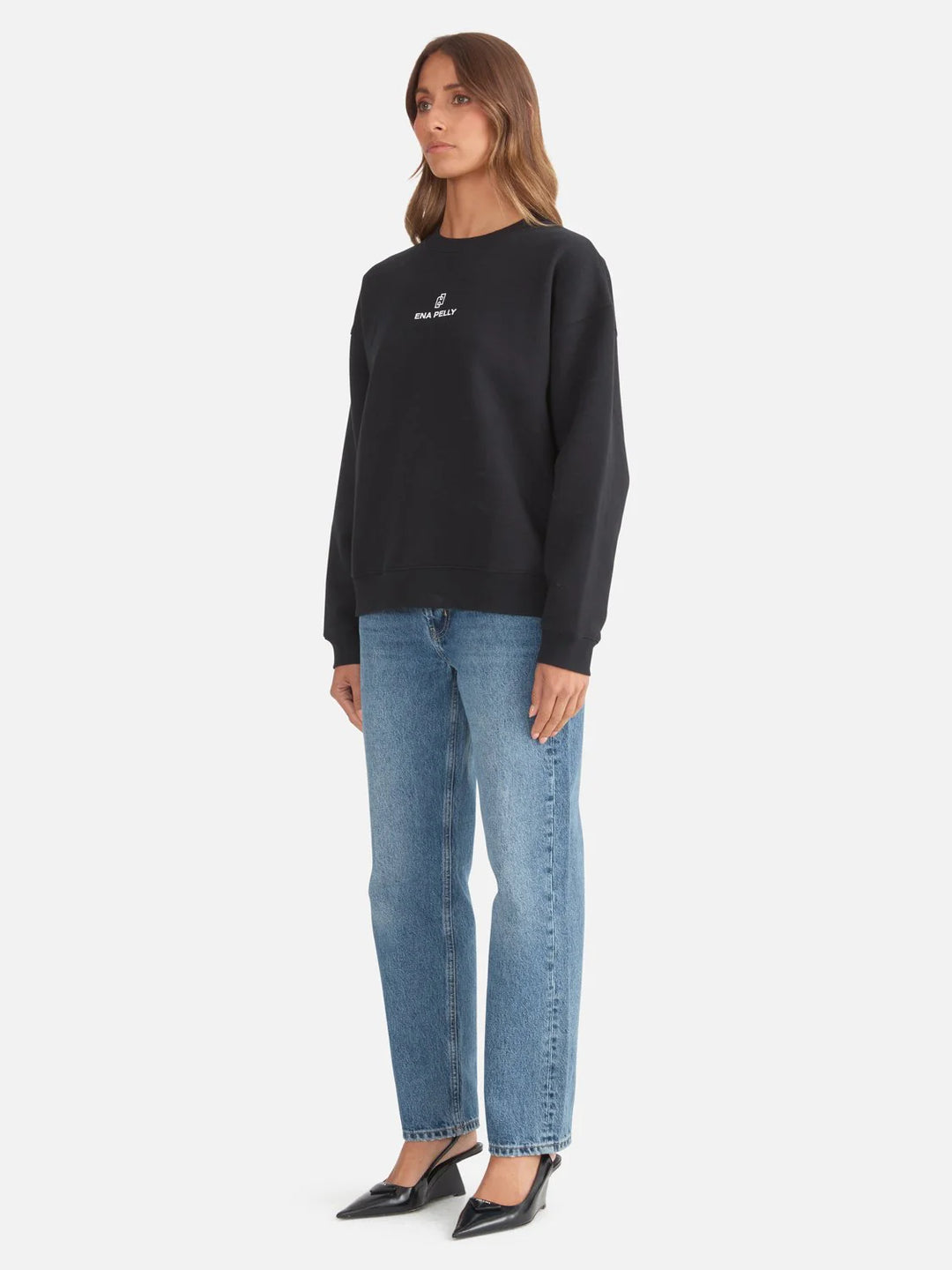 Ena Pelly Lexi Monogram Sweater - Black