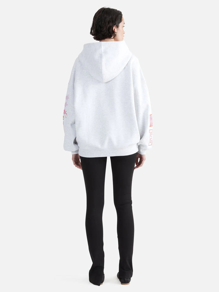 Ena Pelly EP Mix Oversized Hoodie - White Marle