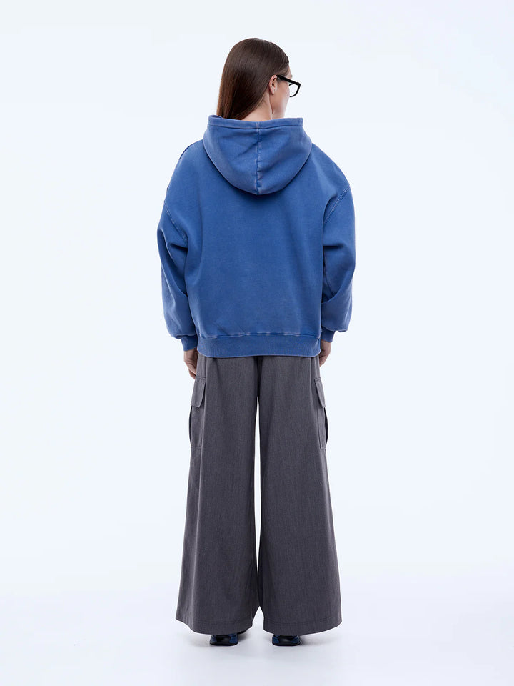 Ena Pelly Varsity Hoodie - Washed Indigo