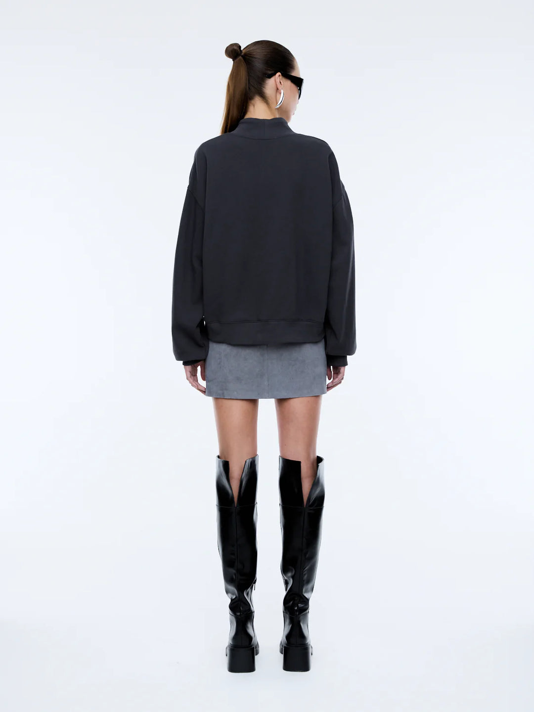 Ena Pelly Glitter Collegiate Sweatshirt - Off Black
