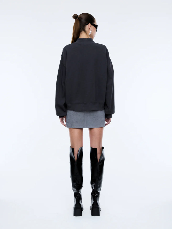 Ena Pelly Glitter Collegiate Sweatshirt - Off Black