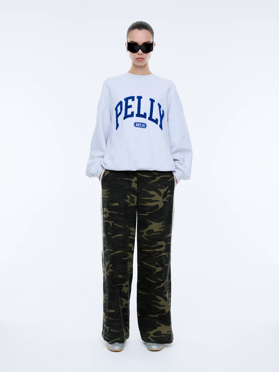 Ena Pelly Anniversary Sweatshirt - White Marle/Blue