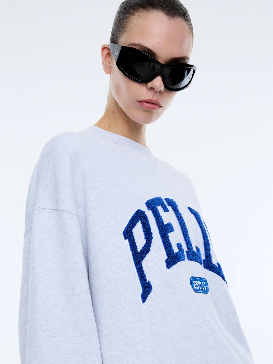 Ena Pelly Anniversary Sweatshirt - White Marle/Blue