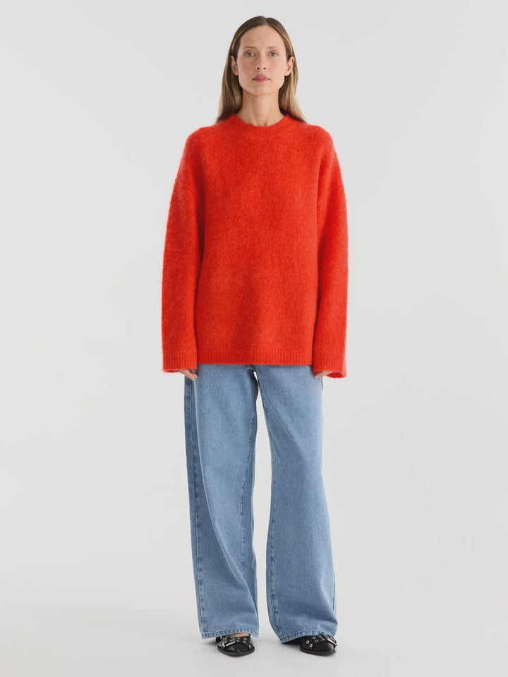 Ena Pelly Mohair Blend Knit - Poppy