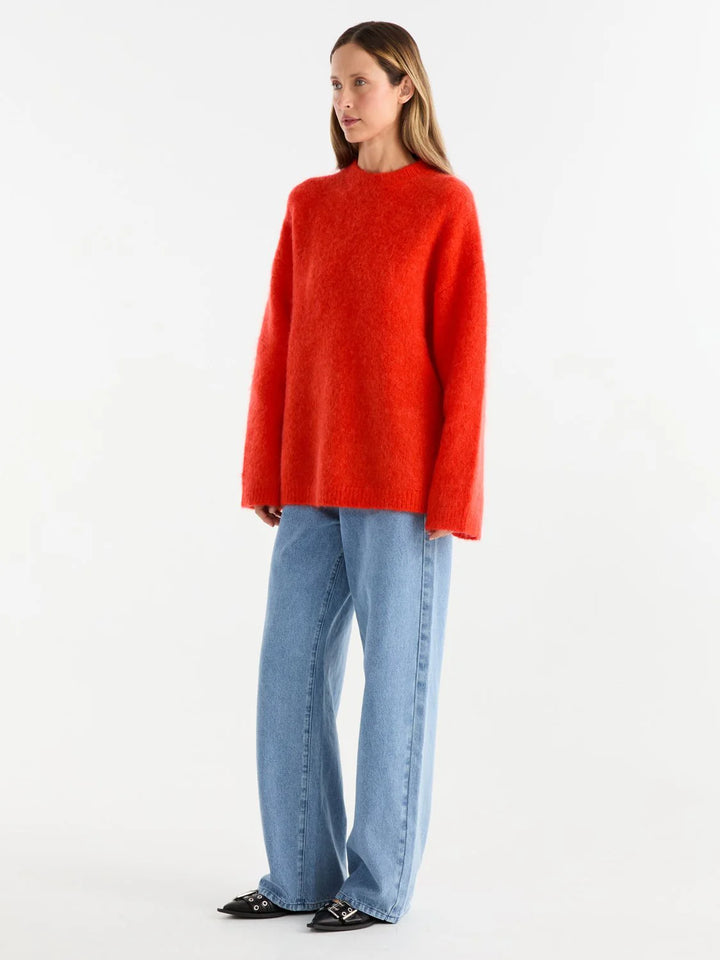 Ena Pelly Mohair Blend Knit - Poppy