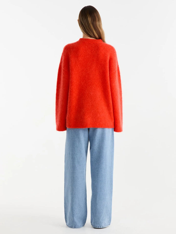 Ena Pelly Mohair Blend Knit - Poppy