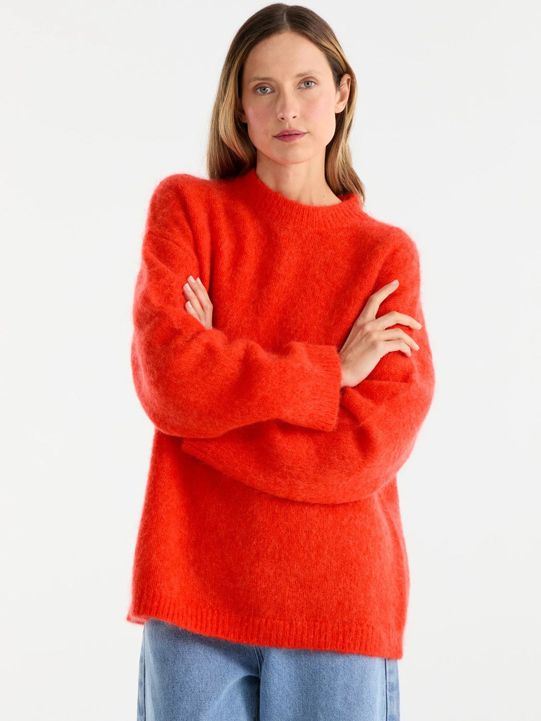 Ena Pelly Mohair Blend Knit - Poppy