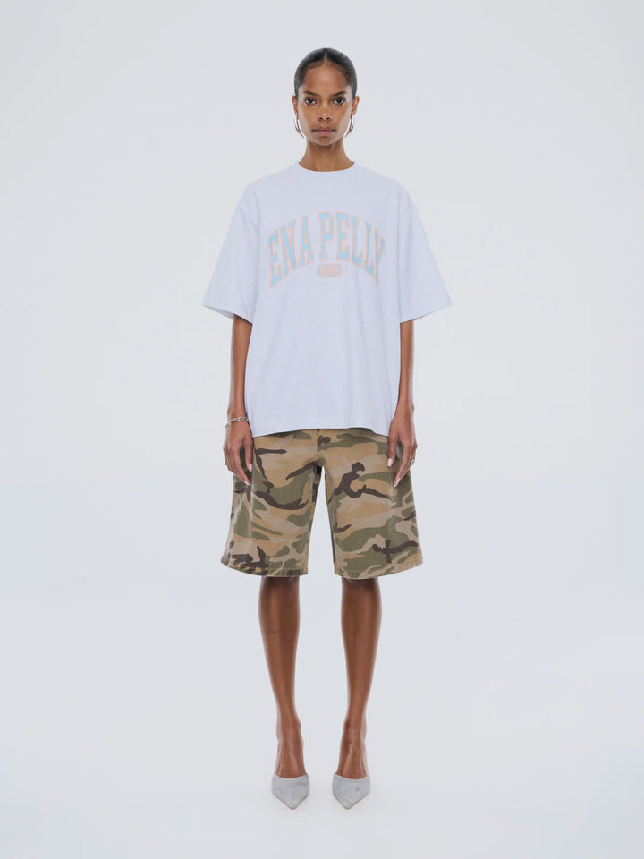 Ena Pelly Blue Collegiate Tee- White Marle