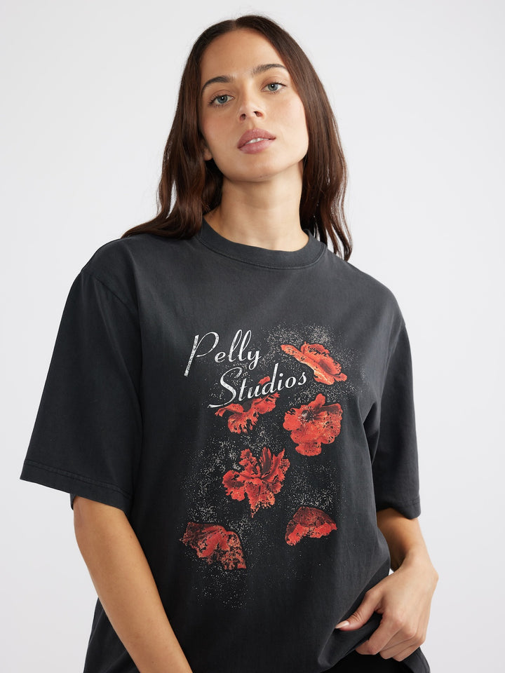 Ena Pelly Poppies Tee - Vintage Black