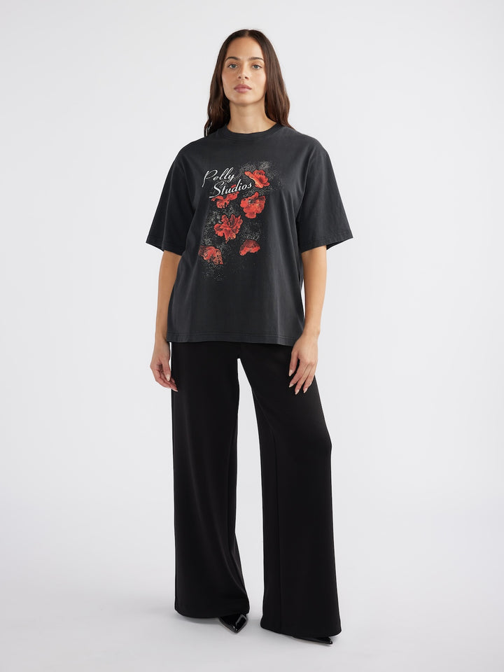 Ena Pelly Poppies Tee - Vintage Black