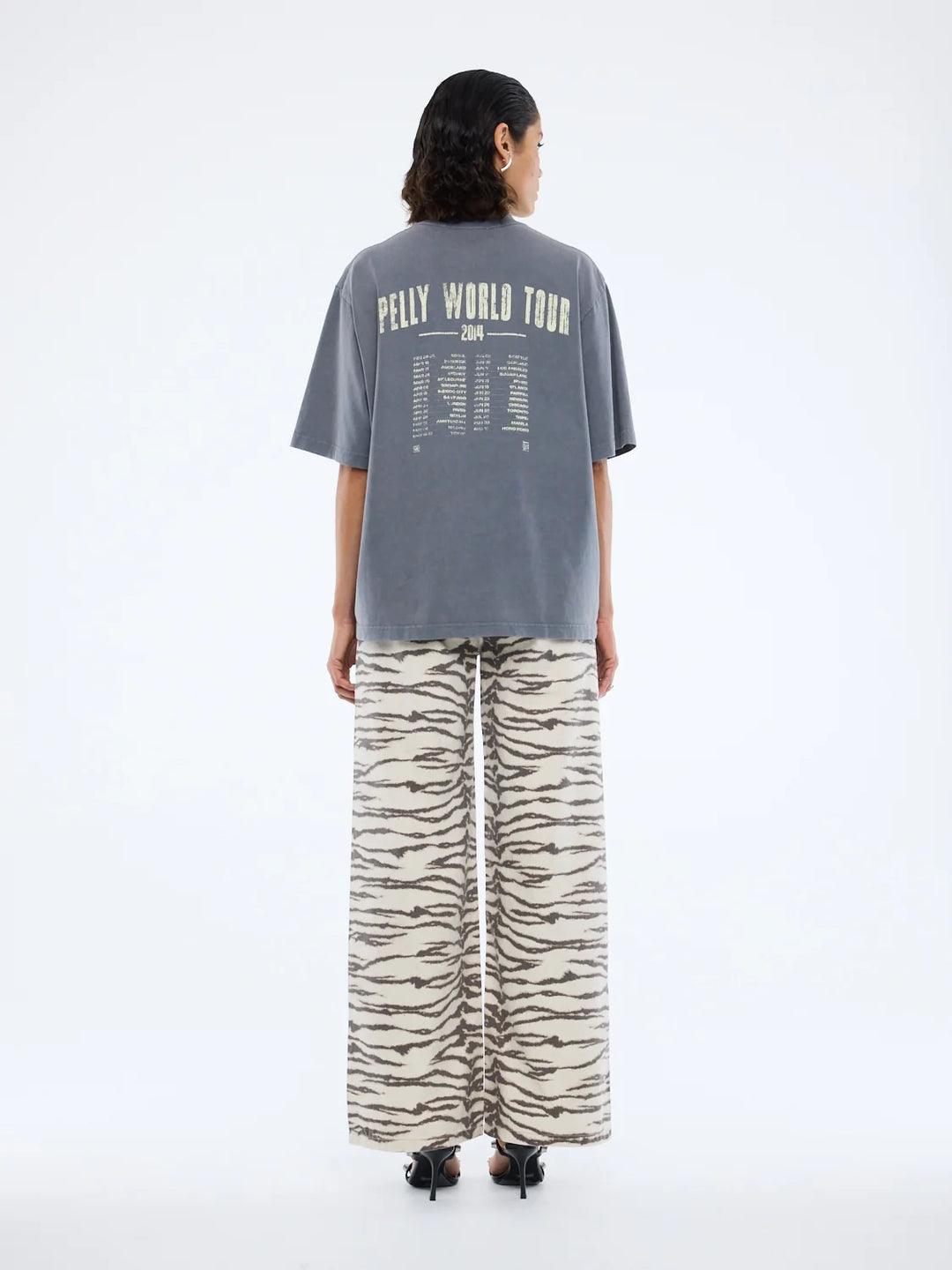 Ena Pelly Pelly World Tour Tee - Washed Grey