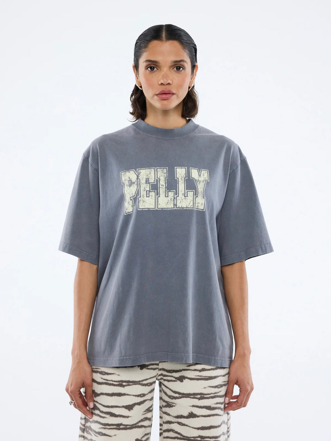 Ena Pelly Pelly World Tour Tee - Washed Grey