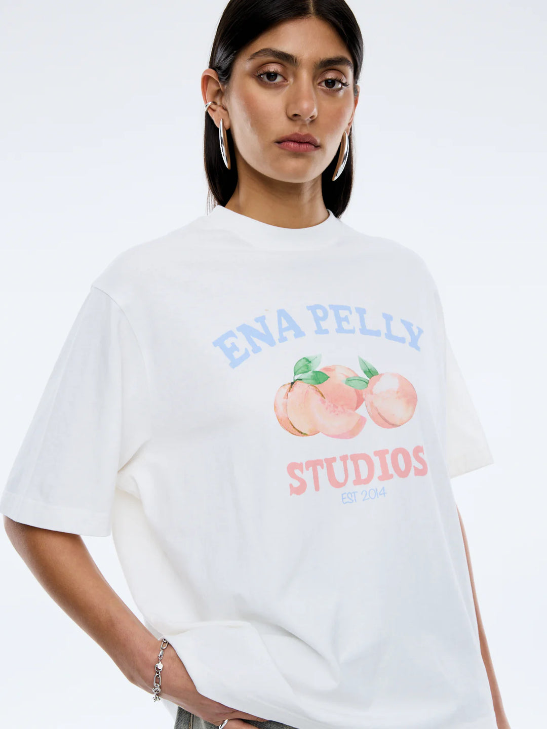 Ena Pelly Peaches Tee-Vintage White