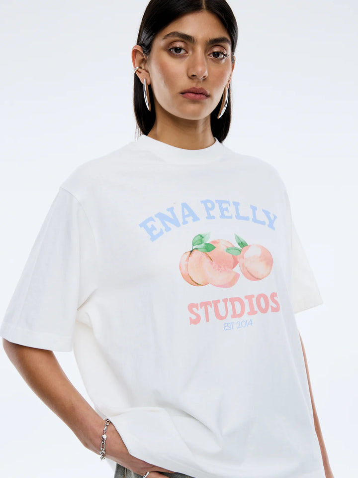 Ena Pelly Peaches Tee-Vintage White