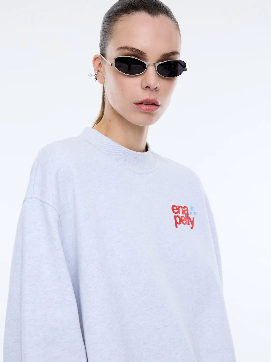 Ena Pelly Sport Studio Sweatshirt - White Marle