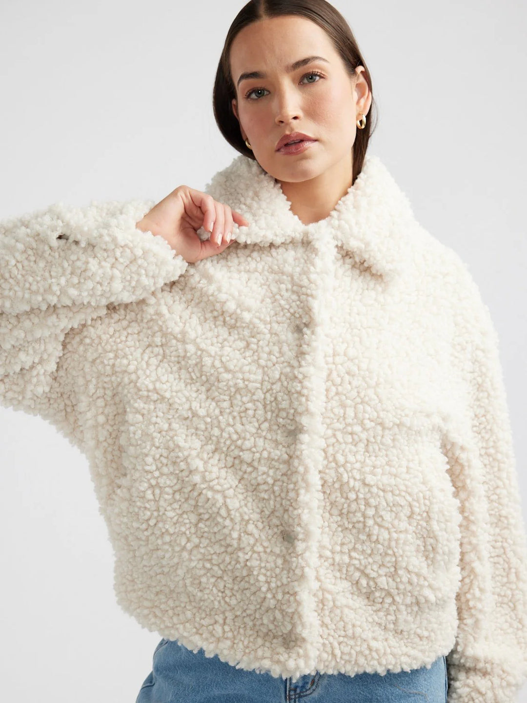 Ena Pelly Xadie Faux Fur Jacket - Birch