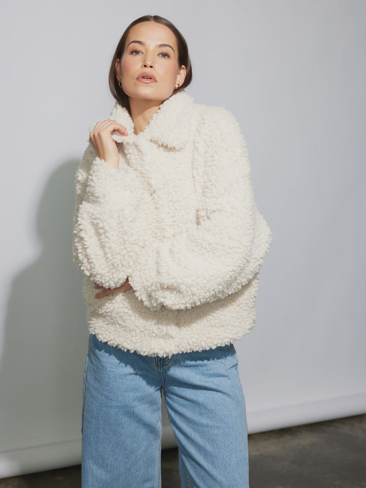 Ena Pelly Xadie Faux Fur Jacket - Birch