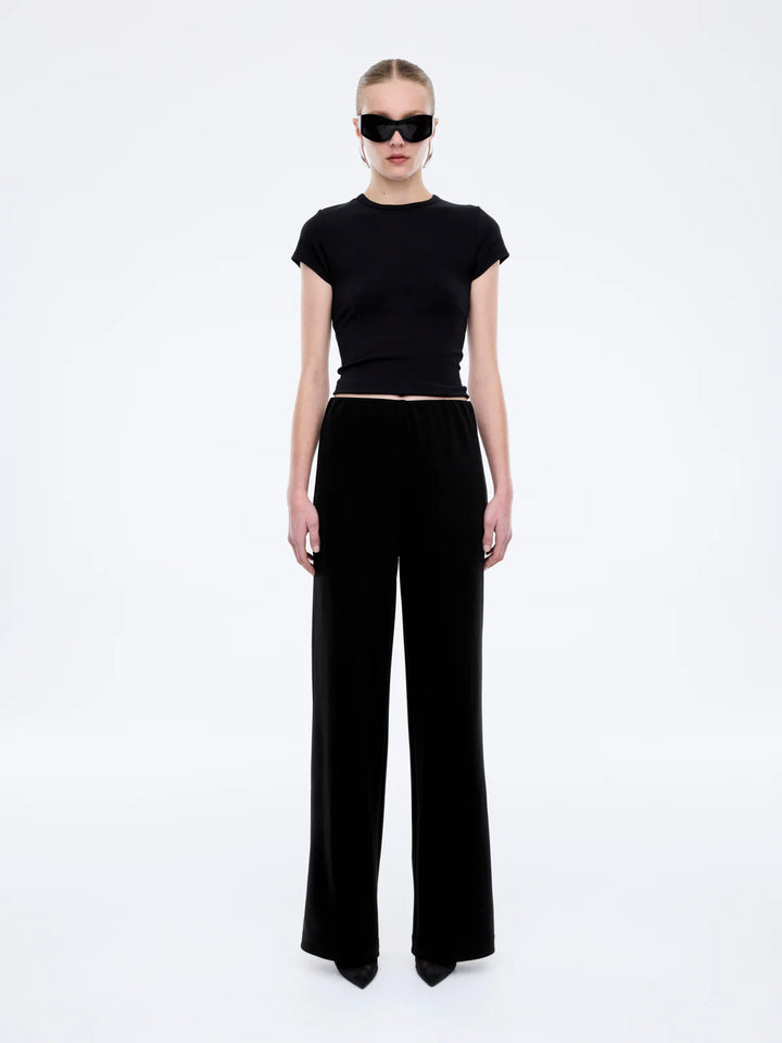 Ena Pelly Alessia Relaxed Soft Jersey Pant - Charcoal