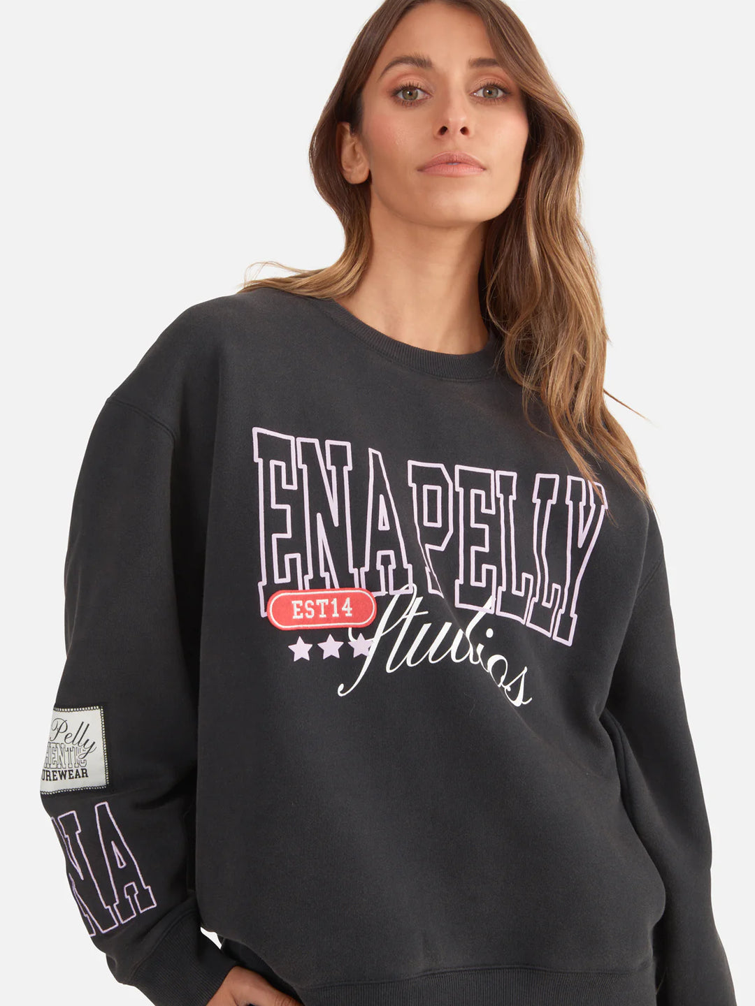 Ena Pelly EP Mix Oversized Sweater - Washed Black