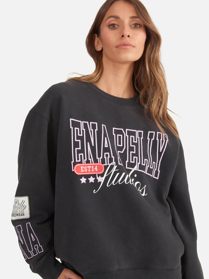 Ena Pelly EP Mix Oversized Sweater - Washed Black