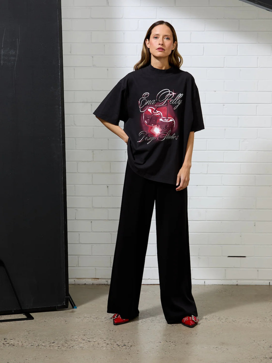 Ena Pelly Chrome Cherry Tee - Vintage Black