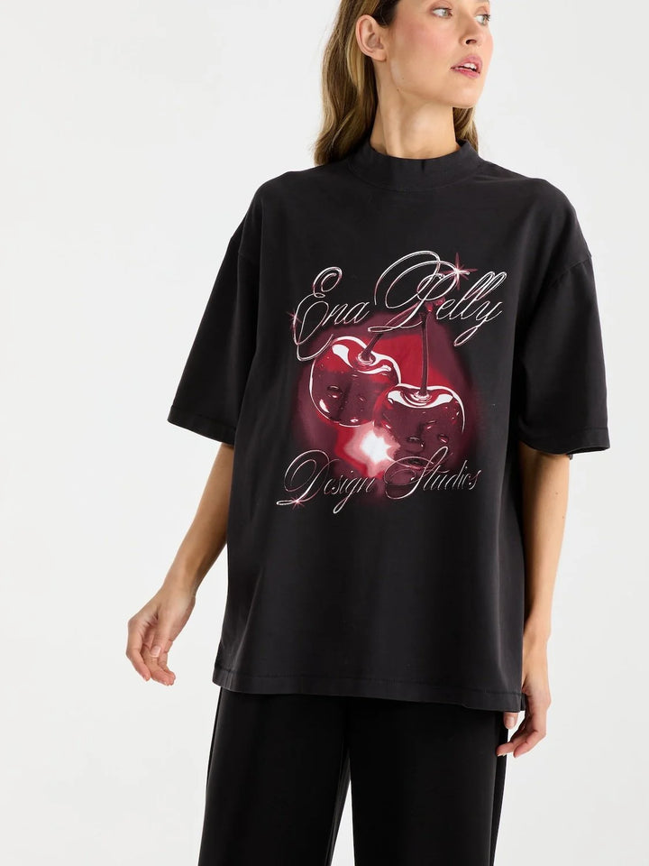 Ena Pelly Chrome Cherry Tee - Vintage Black