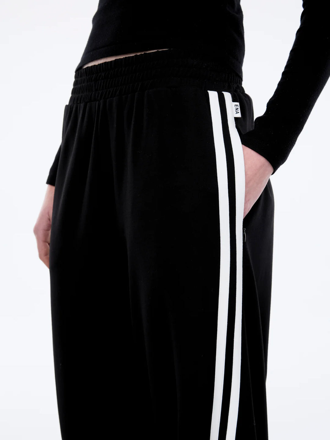 Ena Pelly Valentina Stripe Pant - Black/Off White
