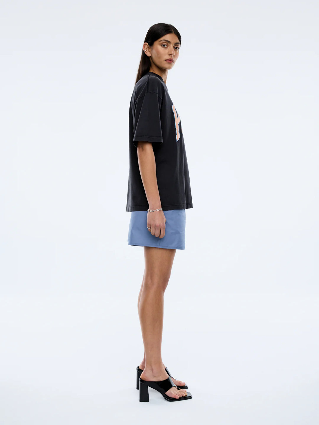 Ena Pelly Peac Pelly Collegiate Tee-Vintage Black