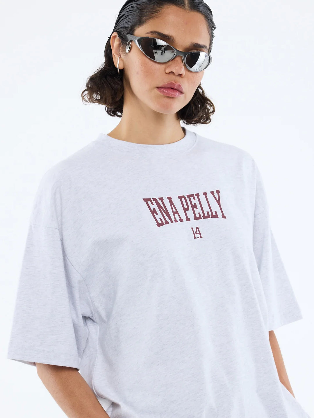 Ena Pelly Arch Tee - White Marle