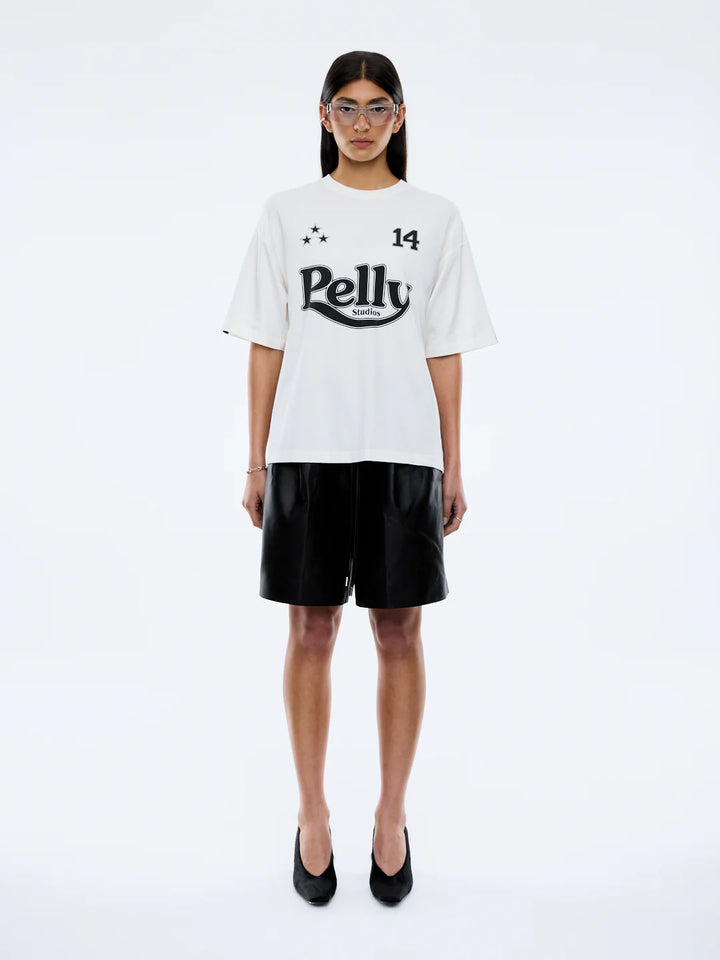 Ena Pelly Racing Pelly Swoop Tee-Vintage White