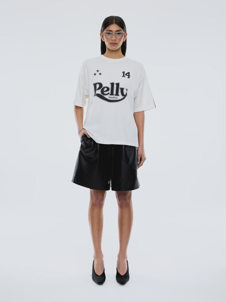 Ena Pelly Racing Pelly Swoop Tee-Vintage White
