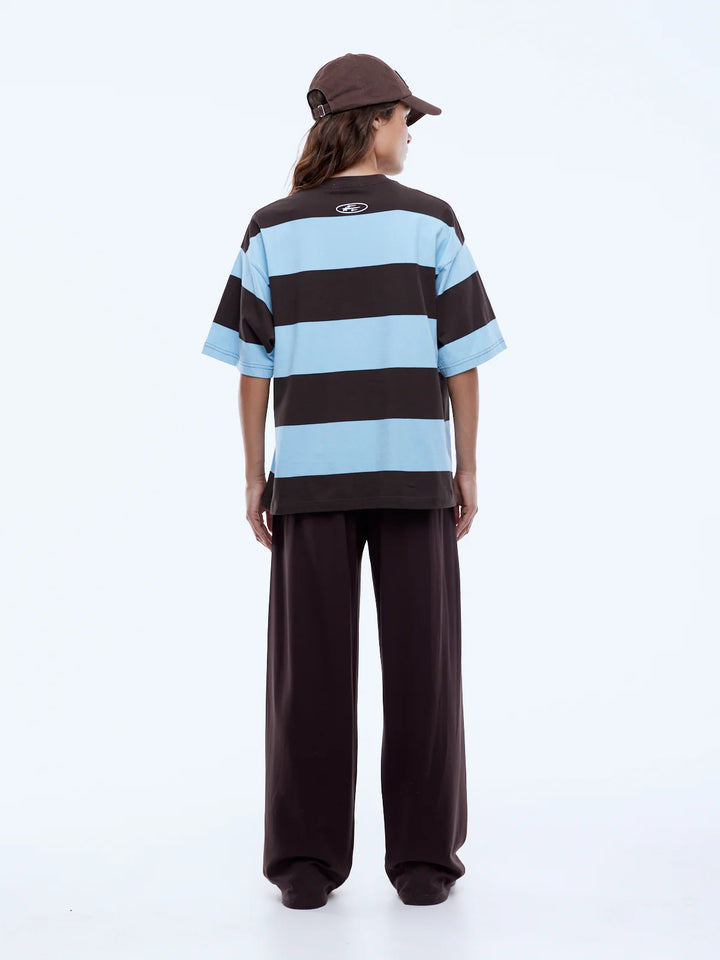 Ena Pelly Sport Stripe Tee - Cloud Blue/Cocoa Stripe