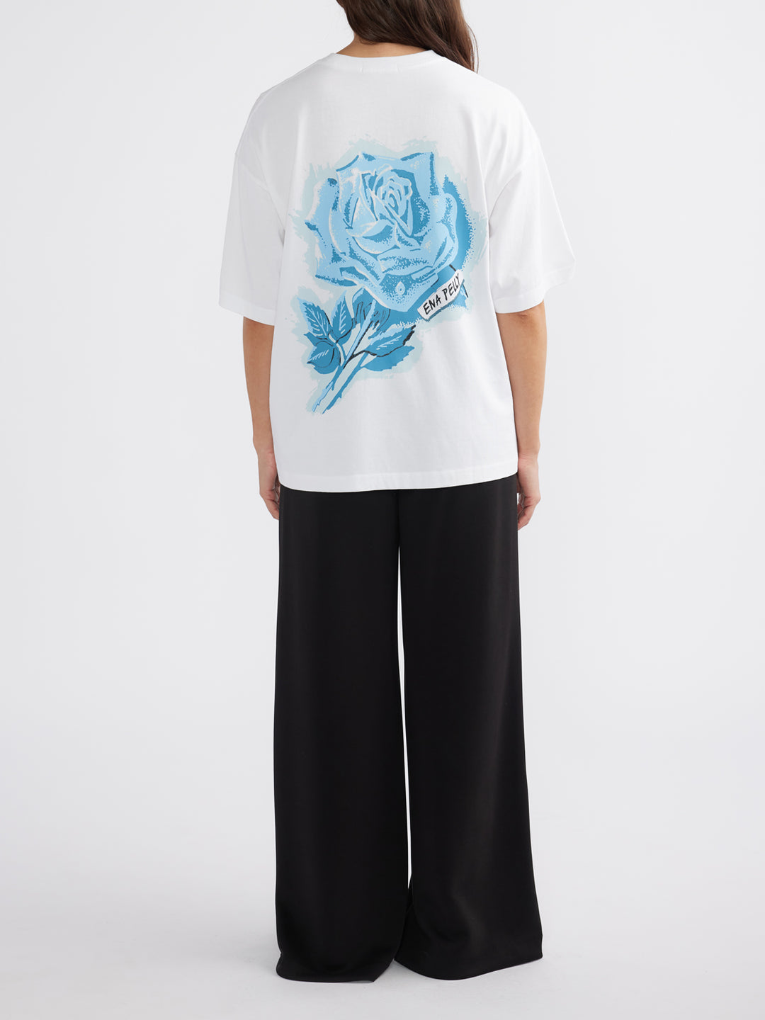 Ena Pelly Blue Rose Tee - White