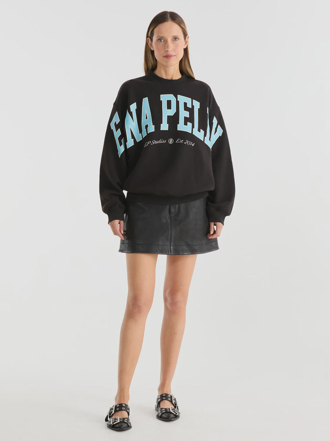 Ena Pelly Bold Logo Sweatshirt - Washed Black