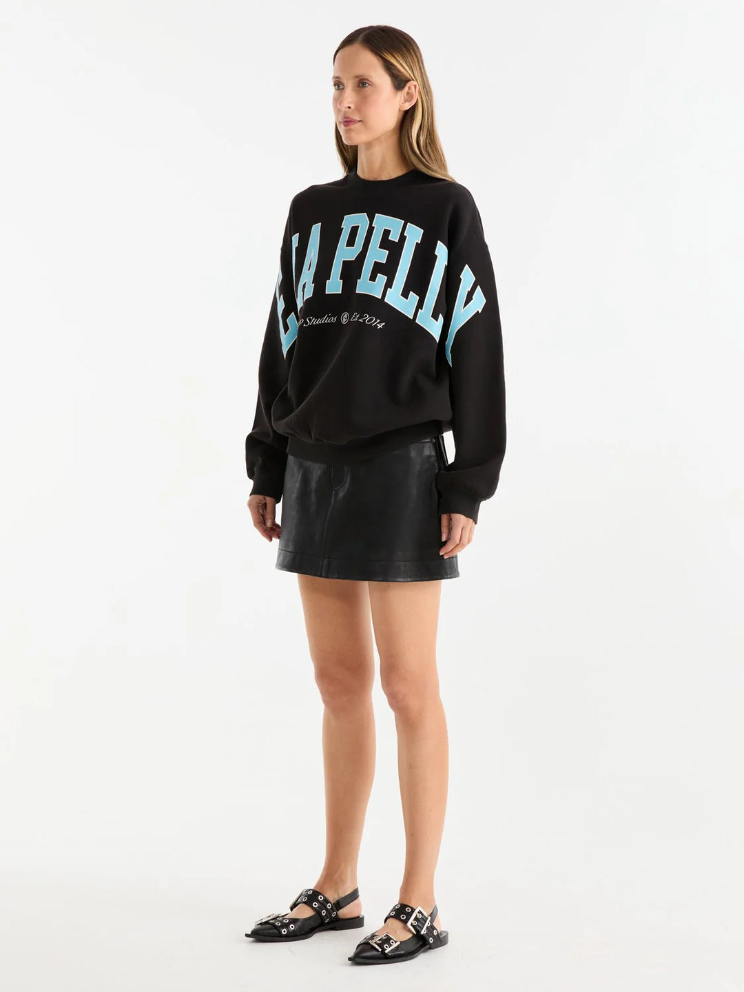 Ena Pelly Bold Logo Sweatshirt - Washed Black