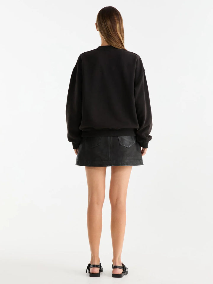 Ena Pelly Bold Logo Sweatshirt - Washed Black