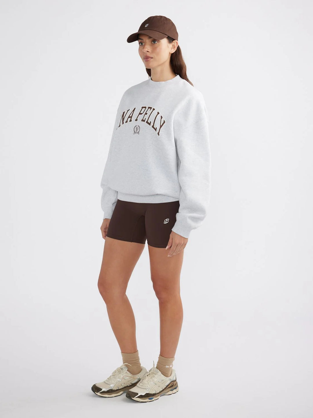 Ena Pelly Classic Collegiate Sweatshirt - White Marle